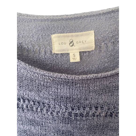 LOU & GREY KNIT OVERSIZED BLUE SWEATER SIZE SMALL - Picture 3 of 7